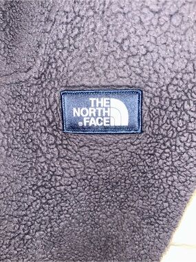 The North Face Charcoal Black Sherpa Fleece with Light Gray Trim
